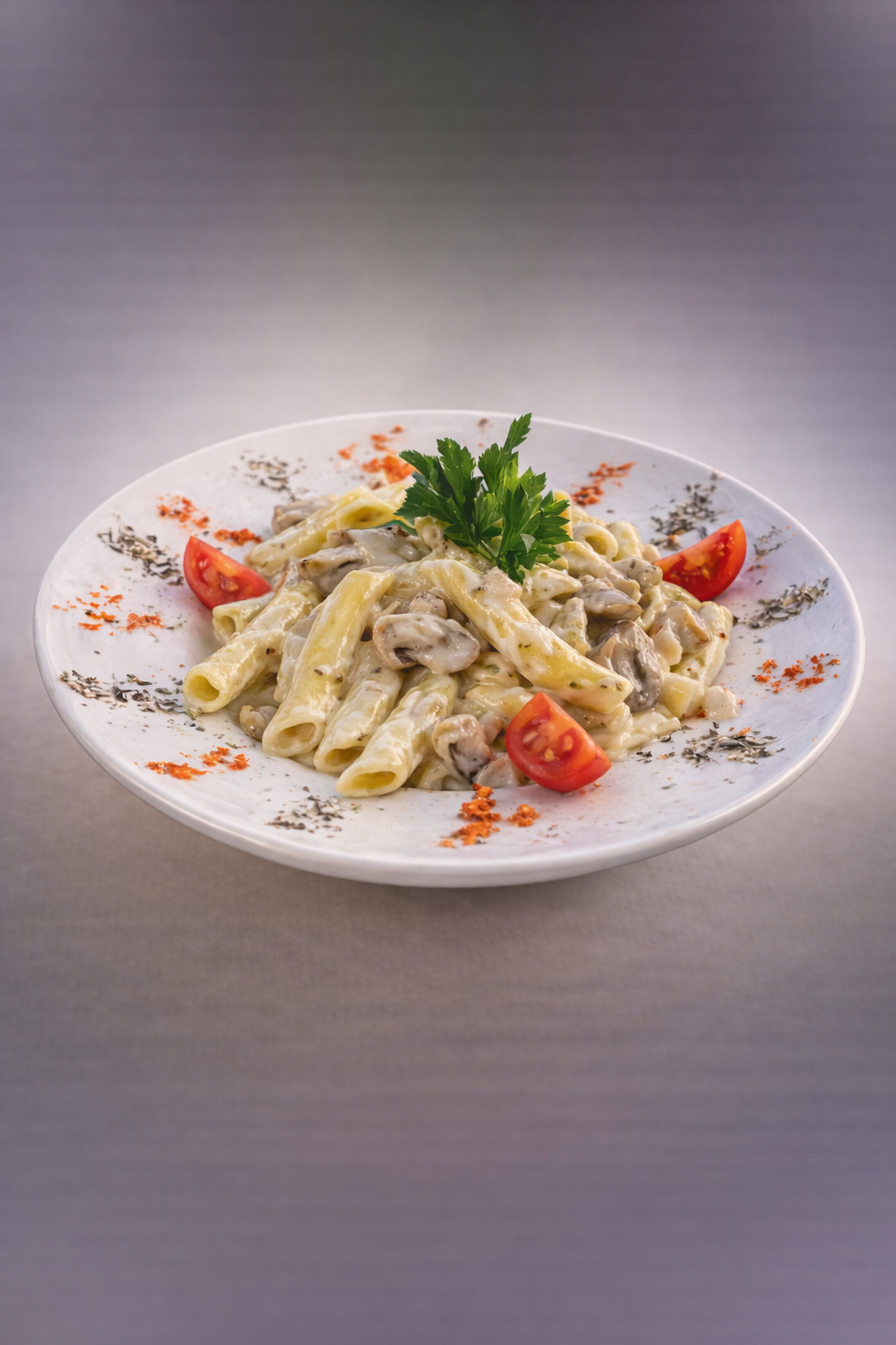 Kremalı mantarlı makarnam